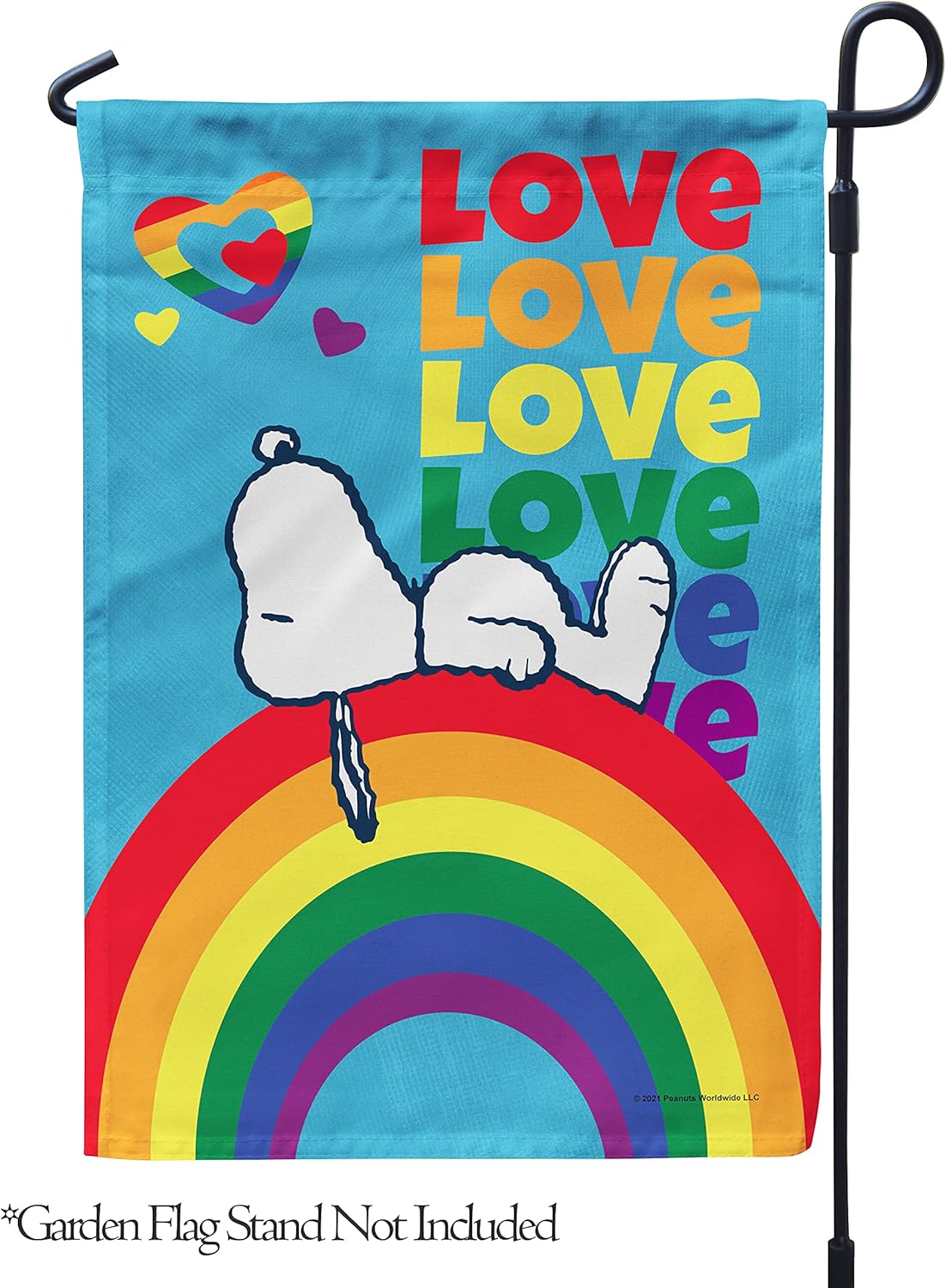 Flagology, PEANUTS Rainbow Pride Snoopy – Garden Flag 12" x 18", House Flag 28" x 40", Officially Licensed PEANUTS®, Pride