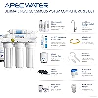 Vista 8 de APEC Water SystemsUltimate RO-HI TOP TIER TIER CERTIFICADO SUPRETE CERTIFICADO SISTEMA DE FILTRO DE AGUA BEBIDA DE LA OSMOSIS OSMOSIS INVERCIAL DE