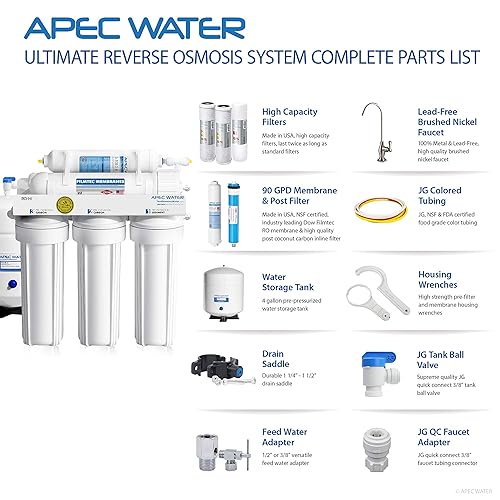 Miniatura 8 de APEC Water SystemsUltimate RO-HI TOP TIER TIER CERTIFICADO SUPRETE CERTIFICADO SISTEMA DE FILTRO DE AGUA BEBIDA DE LA OSMOSIS OSMOSIS INVERCIAL DE