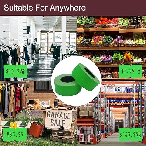 Miniatura 6 de Motex Genuino MX-5500NEW Kit de pistola de precio de 1 línea de 8 dígitos, incluye 10,000 etiquetas en blanco (blanco + rojo + amarillo + verde) y 1