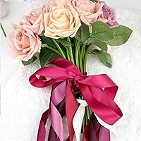 Vista 5 de MAYREEL - Cinta de raso burdeos de 1 pulgada, cinta de color rojo oscuro granate para envolver regalos, manualidades, bodas, despedidas de soltera