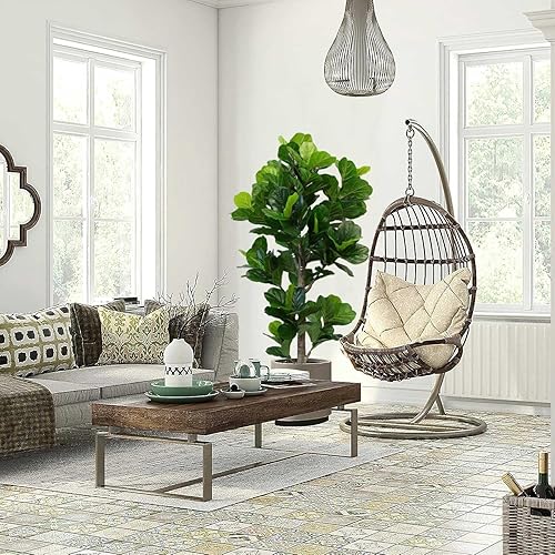 Miniatura 6 de Aveyas Árbol de higuera artificial de hoja de violín de 6 pies para decoración del hogar, 6 pies, planta sintética, árboles de seda falsos de ficus