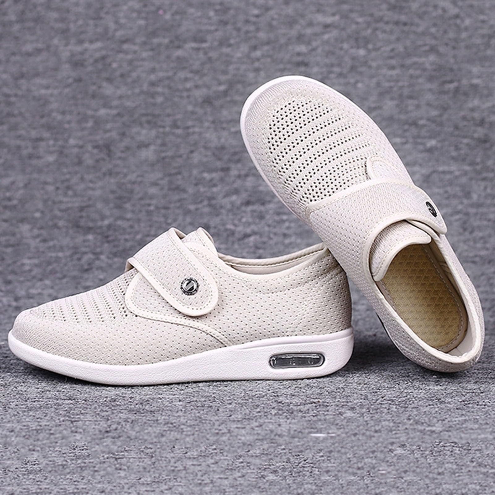 Damskie Bardzo Szeroki Buty z Obrzękiem Cukrzycowym,Wygodny Regulowane Zamknięcie Kapcie dla Diabetyków Męskie,Lekki Oddychający Haluksy Cukrzycowy Buty dla Osób Starszych