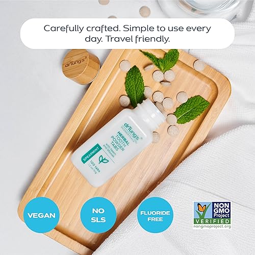 Miniatura 6 de drTung's  Tabletas de pasta dental herbal - Tabletas de pasta dental para el alivio de la boca seca, tabletas de polvo dental natural para el