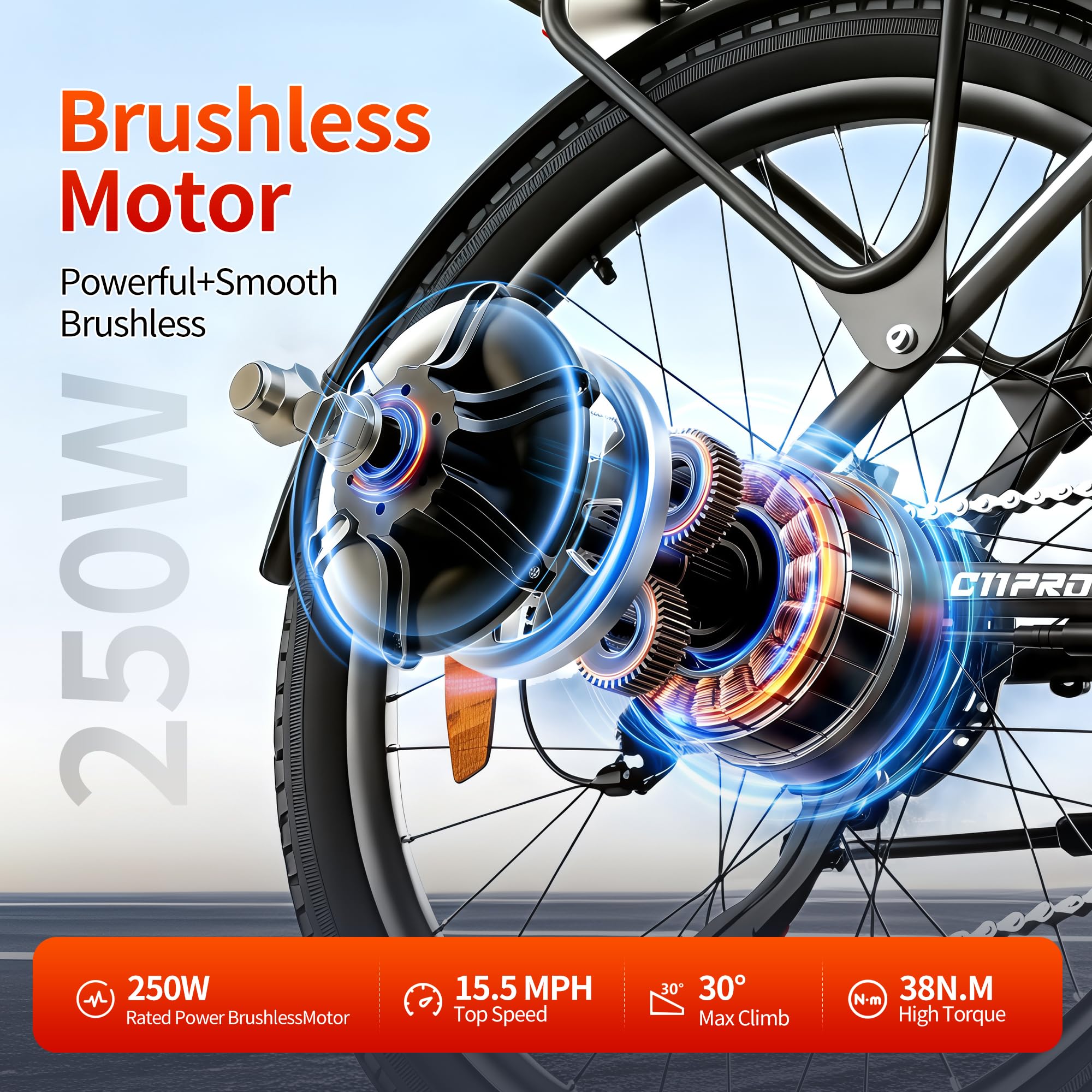 GaleRun Vélo Électrique Femme/Homme Frein hydraulique 26' |7vitesses Urban Commuter,3Modes Conduite vélo électrique avec Batterie 36v13ah remplaçable,25km/h,portée max120km Urban Commuter Gris/Bleu