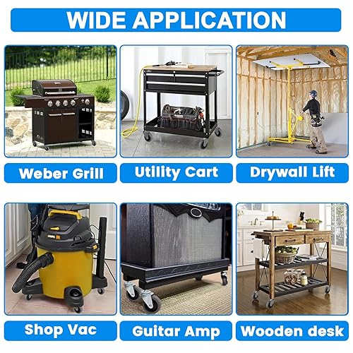 Miniatura 6 de MySit Ruedas de repuesto Rubbermaid de 3 pulgadas, ruedas de vástago giratorio, vástago giratorio de 716 x 1-38 pulgadas, rueda de goma TPR para