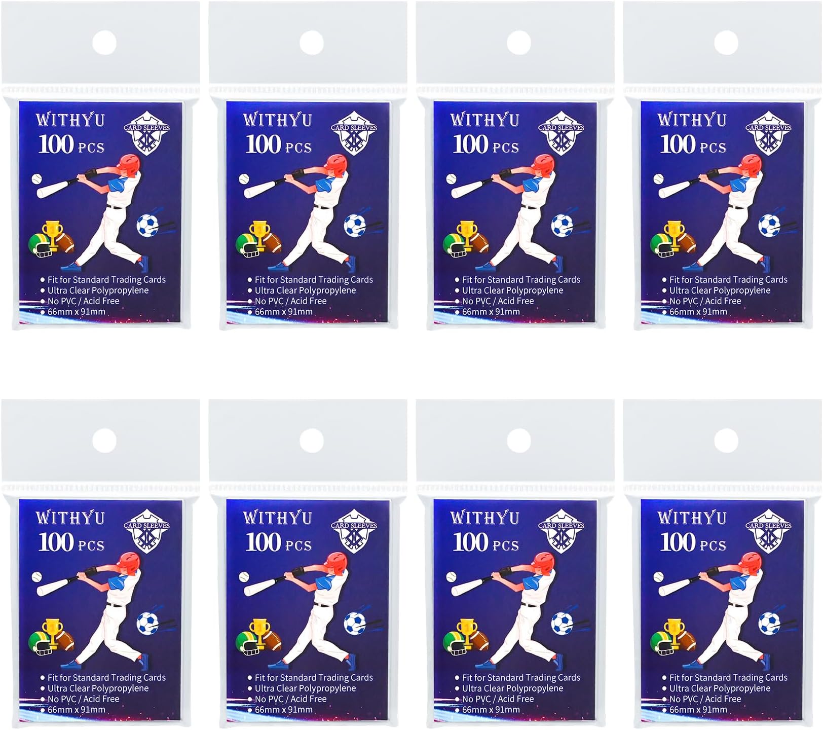 800 Pcs Soft Trading Card Sleeves, Top Loading Penny Card Sleeves for Standard Cards 2.5" X 3.5",Ultra-Clear Card Protector for Game Cards, Baseball,Sports Cards,Mini Photos