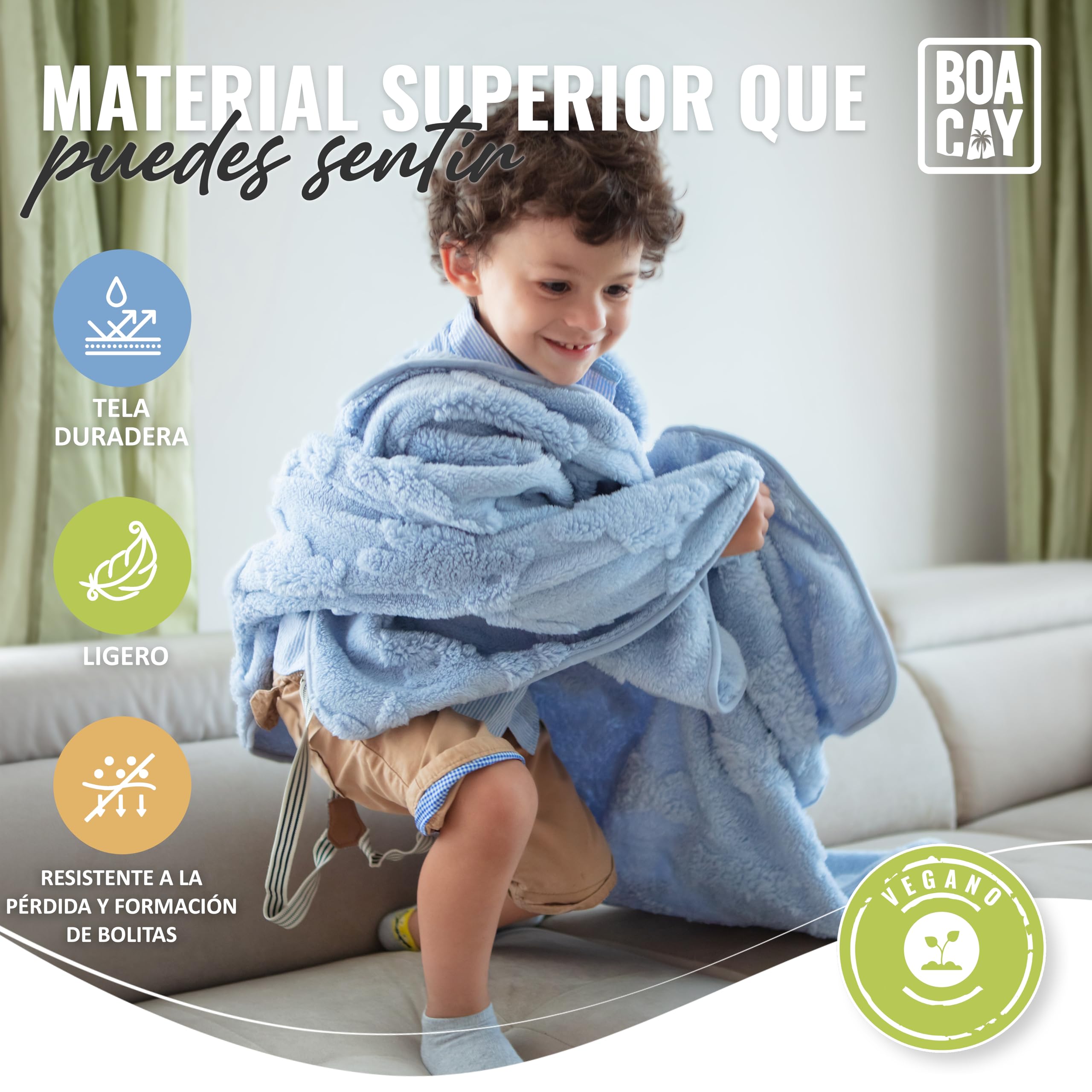 BOACAY Manta de Viaje para Niños Pequeños para Avión, Automóvil - Suave Manta para Niños para el Cuidado Diurno - Almohada para Niñas, Niños con Clip para Mochila, Manga para Equipaje