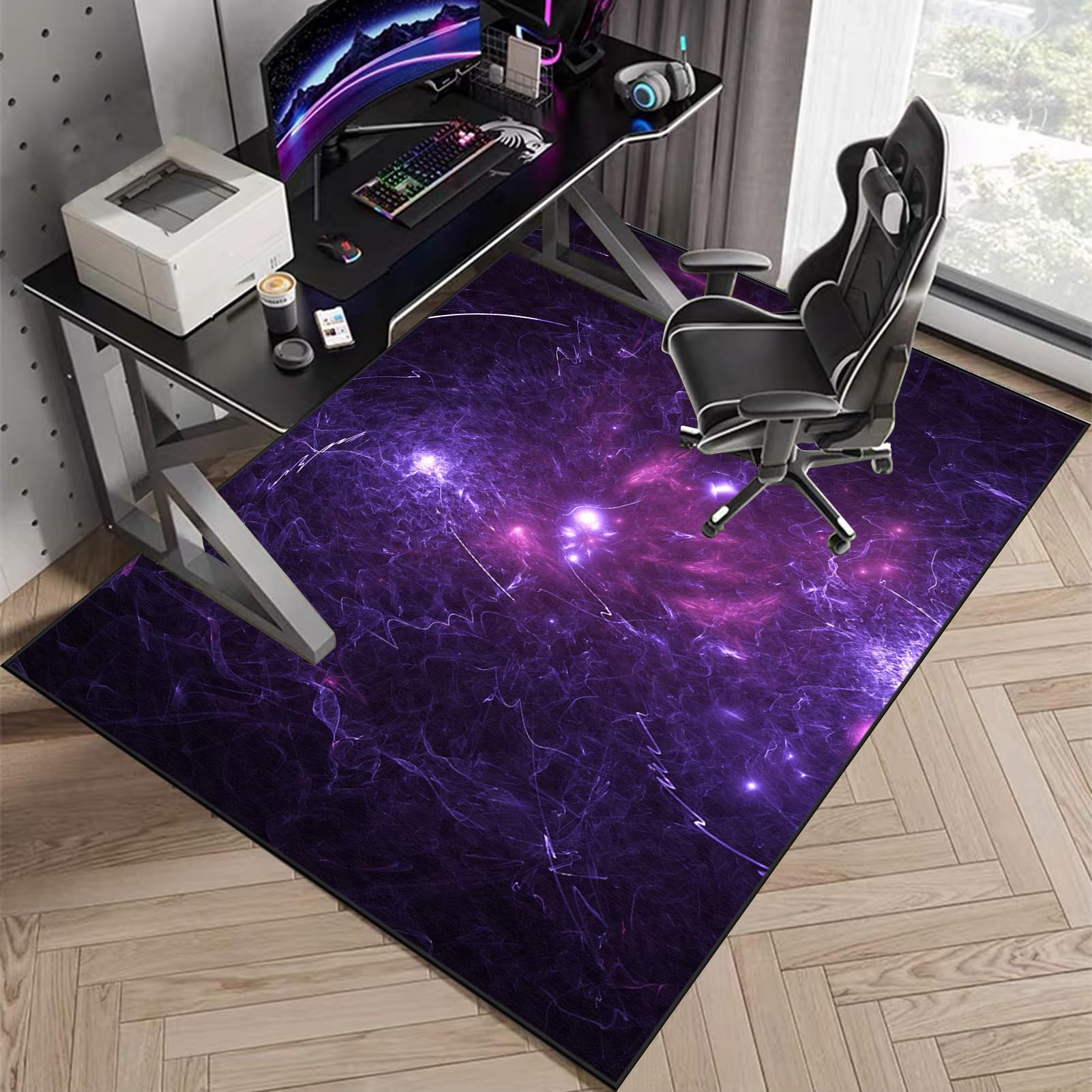 90 x 120 cm Teppich-Stuhlmatte, Bodenschutzmatte für Hartböden, Gaming Teppich Stuhlunterlage, Schreibtischstuhl Unterlage für Laminat, Bürostuhl Matte für Bodenschutz, Bürostuhlunterlage Teppich