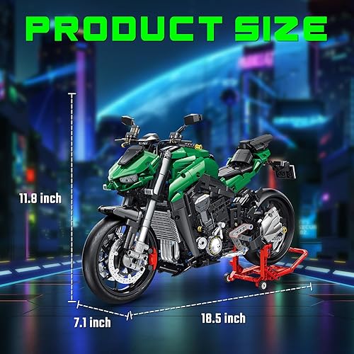 Miniatura 2 de URMOMENT Technic - Juego de bloques de construcción para motocicleta, kit de construcción de modelos coleccionables, juguetes troncales para niños y