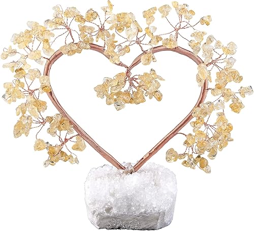 Miniatura 2 de Rockcloud Árbol de dinero de cristal hecho a mano con forma de corazón con base de geoda de cuarzo natural para boda, hogar, oficina, decoración