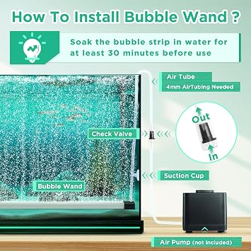 Hygger Aquarium Bubble Diffuser, Aquarium Air Stone Kit, Fish Tank Bubbler Air Stone for Aquarium Silent with Air Hose for Freshwater Saltwater (15 cm)
