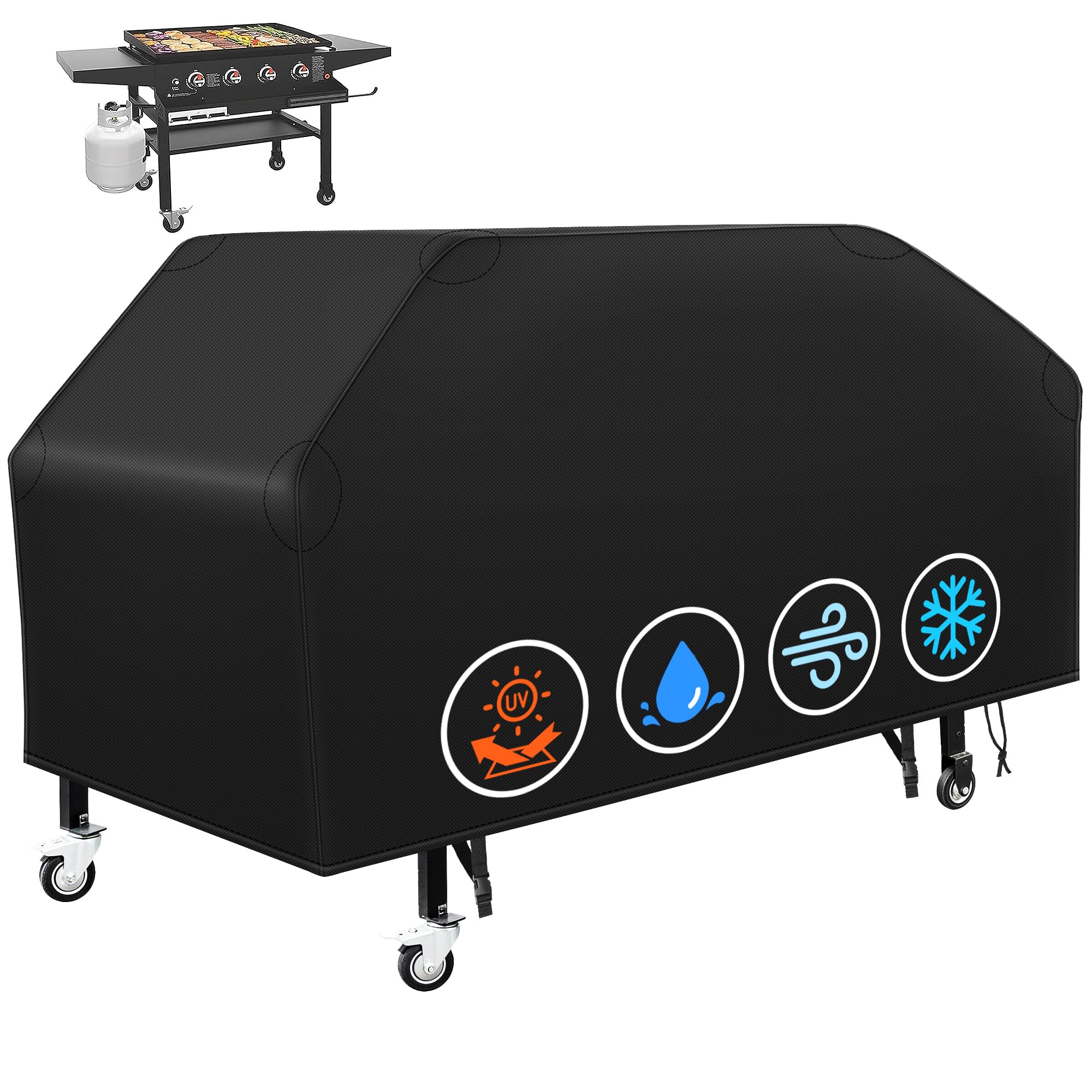 iCOVER 36 inch Griddle Cover for Blackstone, Waterproof Flat Top Grill Cover, Fits Camp Chef, Blackstone 1528 &amp; 4 Burner Griddle