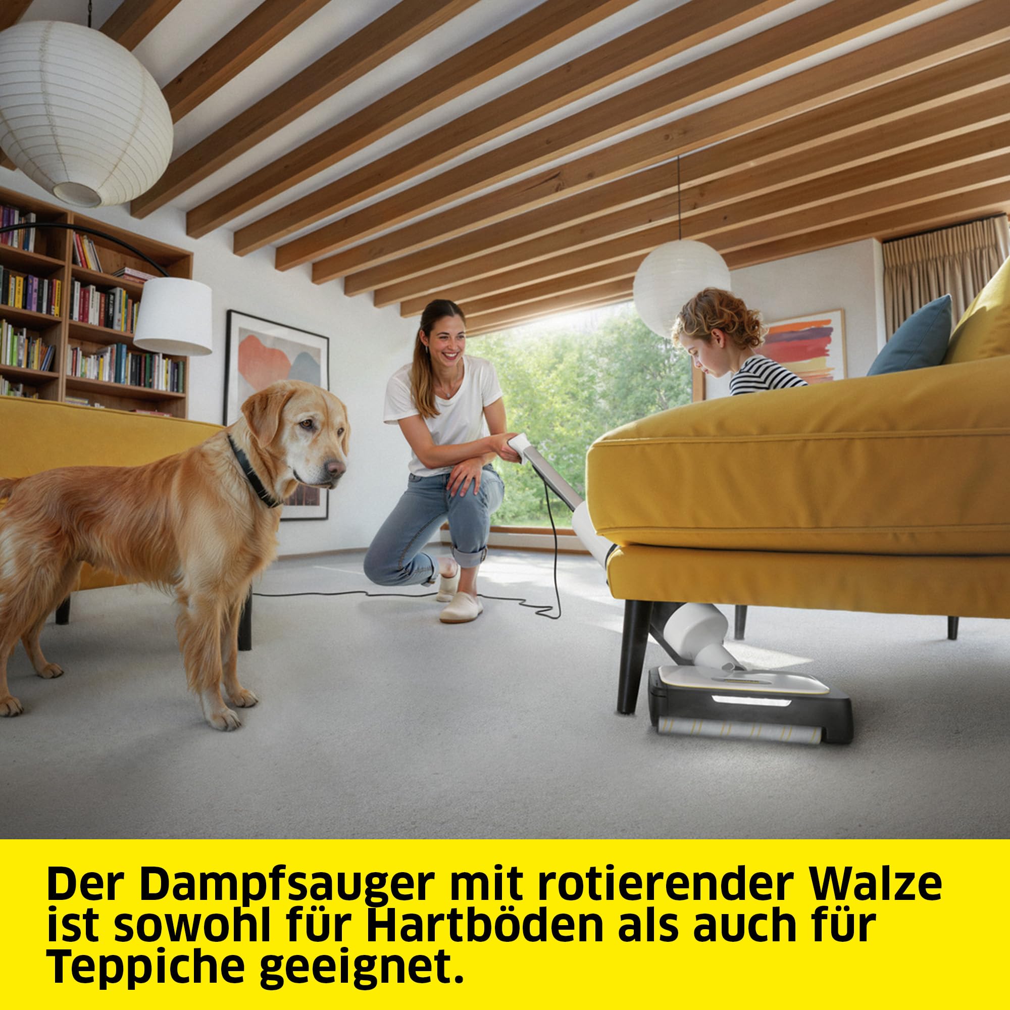 Kärcher Dampfsauger SCV 4 Steam Vac, 3-in-1 Lösung (Dampfreinigung, Saugen & Kombi), eliminiert 99,999% Viren* & Bakterien**, Aufheizzeit: 30 s, Entkalkungskartusche, Selbstreinigungsfunktion
