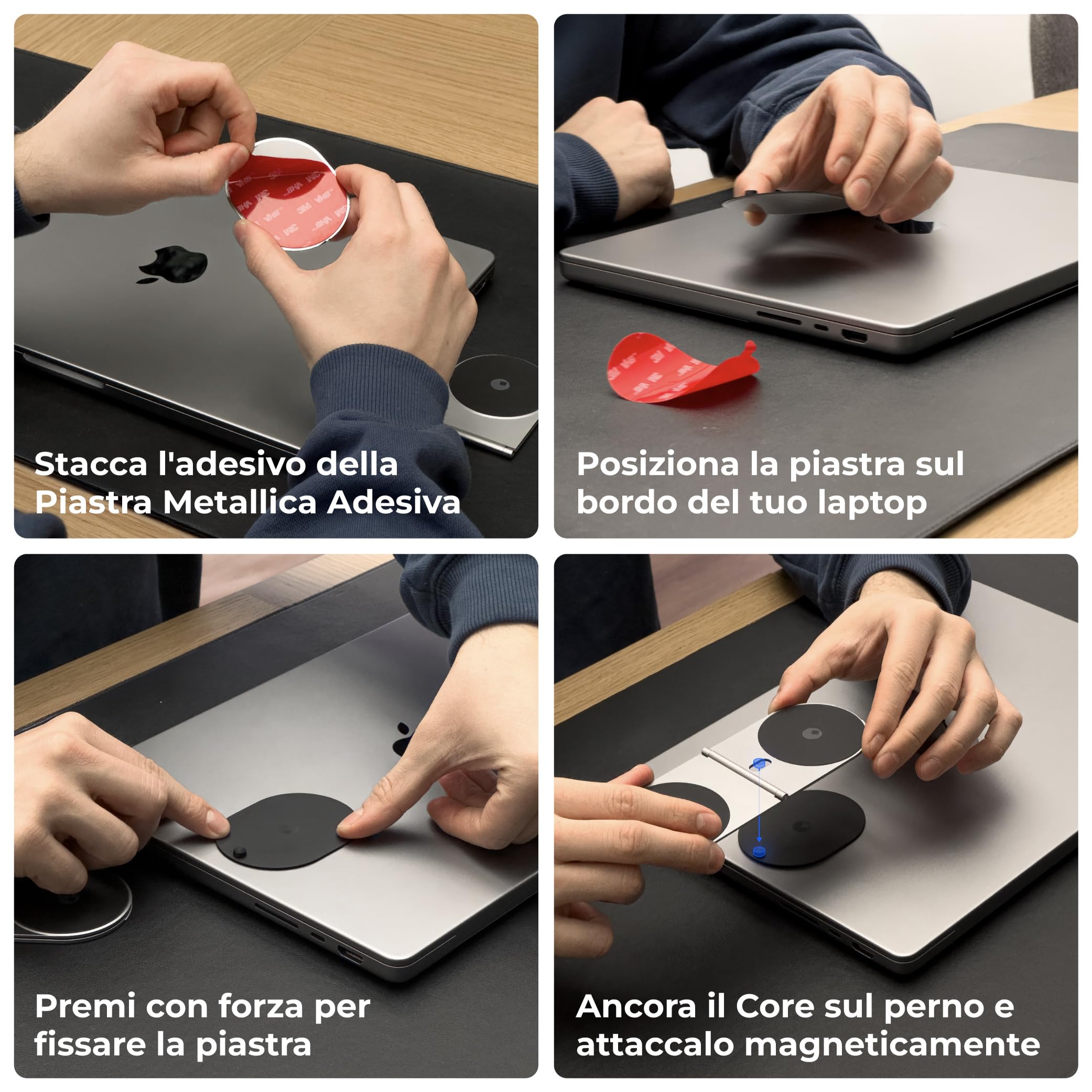 Rolling Square Edge Pro Tablet Kit - Sostegno Magnetico Tablet e Cellulare, Accessorio Smartworking e Produttività, Compatibile con MagSafe, Compatibile con tutti i Tablet e Telefoni, Grigio Siderale