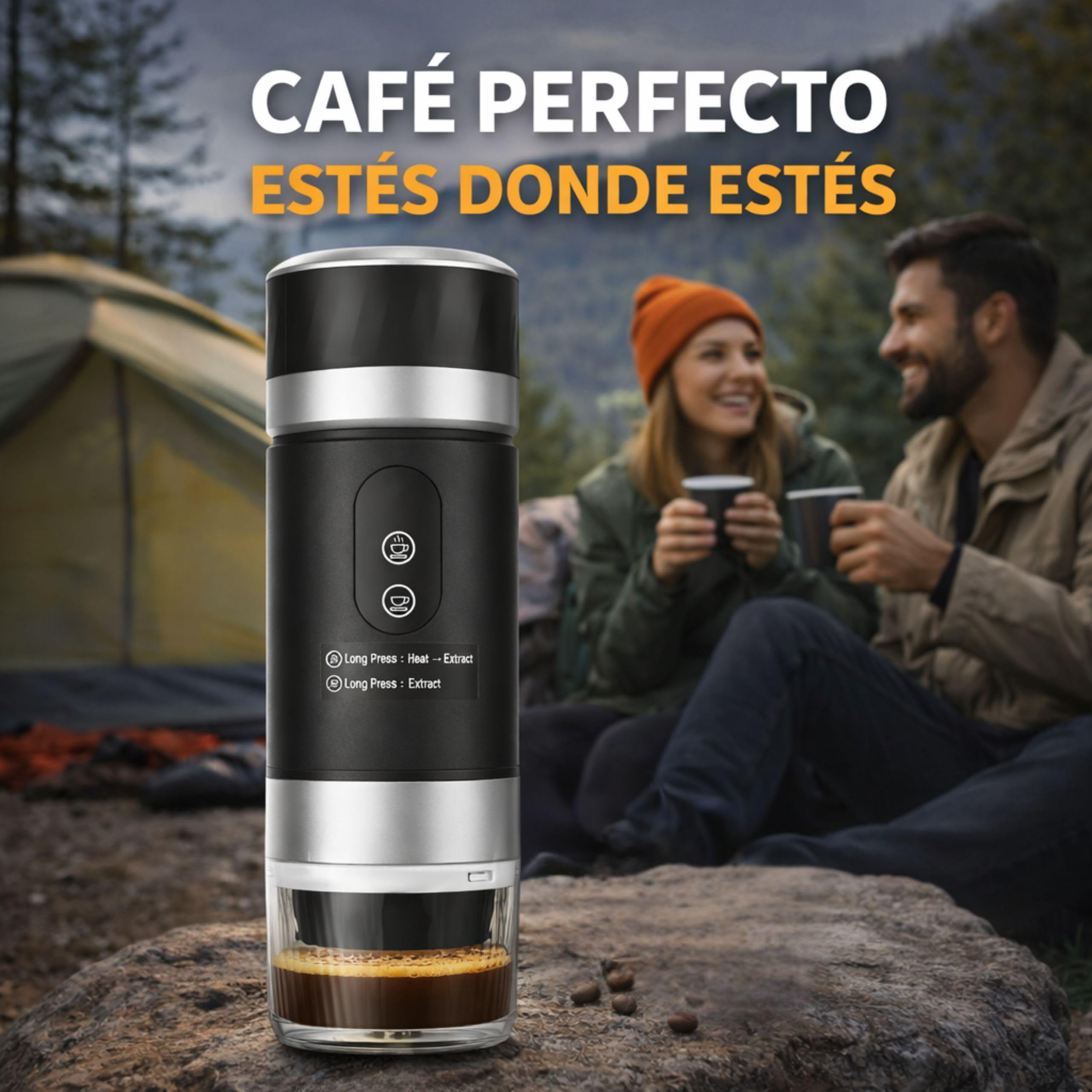 Cafetera Portatil Capsulas compatible Nespresso Dolce Gusto y Café Molido - Versión Mejorada 2026 - Coffe Machine - Maquina de Cafe Portátil Multicapsulas Universal 20 BAR Con Pantalla LED y 80ml
