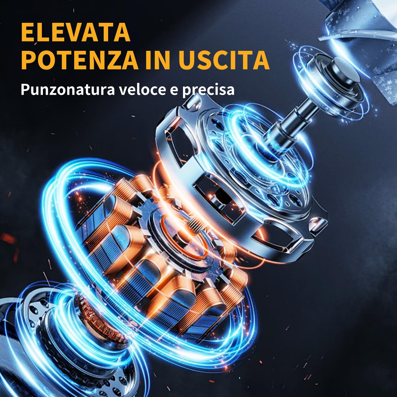 Punzonatrice Idraulica, Punzonatrice Idraulica Elettrica, 2200W con 7 Matrici per Metallo, Punzonatura in 1 Secondi per Acciaio, Ferro, Alluminio, Rame e Lamiera