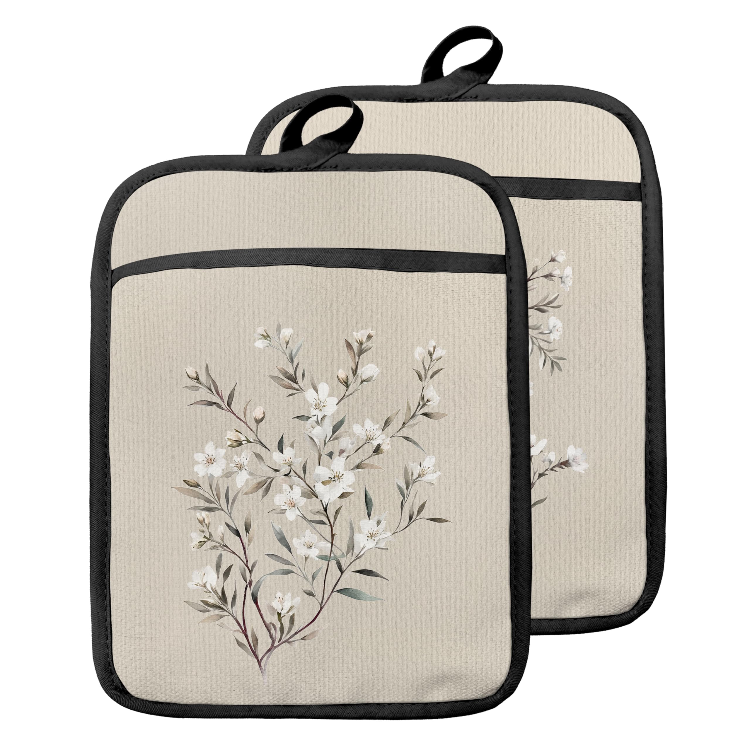 Maniques à motif floral lot de 2 pour embellir votre cuisine rustique et servir à table