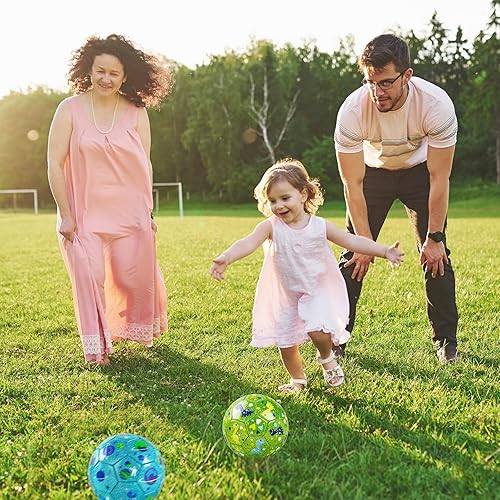 Miniatura 8 de ZOOJOY Juego de 2 pelotas de fútbol tamaño 2, planeta con purpurina y pelota de fútbol de dinosaurio para niños pequeños, regalos deportivos para