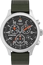Reloj analógico para hombre Timex Expedition Field Chronograph 43mm | Retroiluminación INDIGLO | Correa ajustable duradera y cómoda | Reloj resistente para actividades al aire libre | Resistencia al agua de 100M