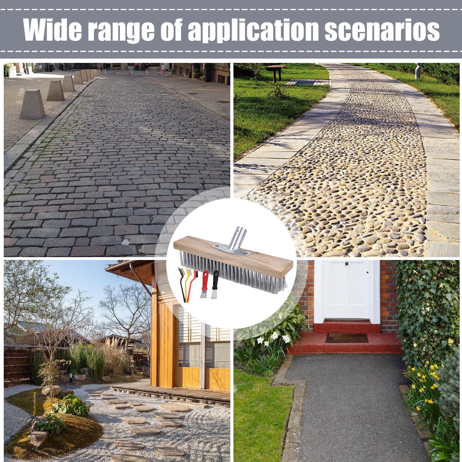 Scopa In Metallo Per Esterni SUPAWAY - Set 2 Pezzi Con Manico Lungo 1,6m, Setole In Acciaio E Rame | Per Giardino, Terrazzo E Patio