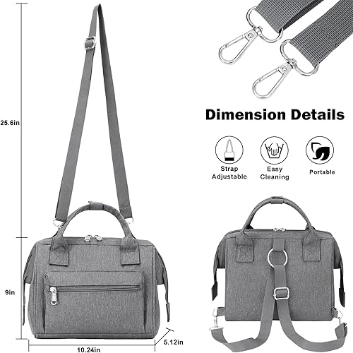 Miniatura 3 de Lonchera aislada para mujer, pequeñas bolsas de almuerzo para el trabajo, elegantes bolsas de almuerzo pequeñas para adultos con correa, bolsa de