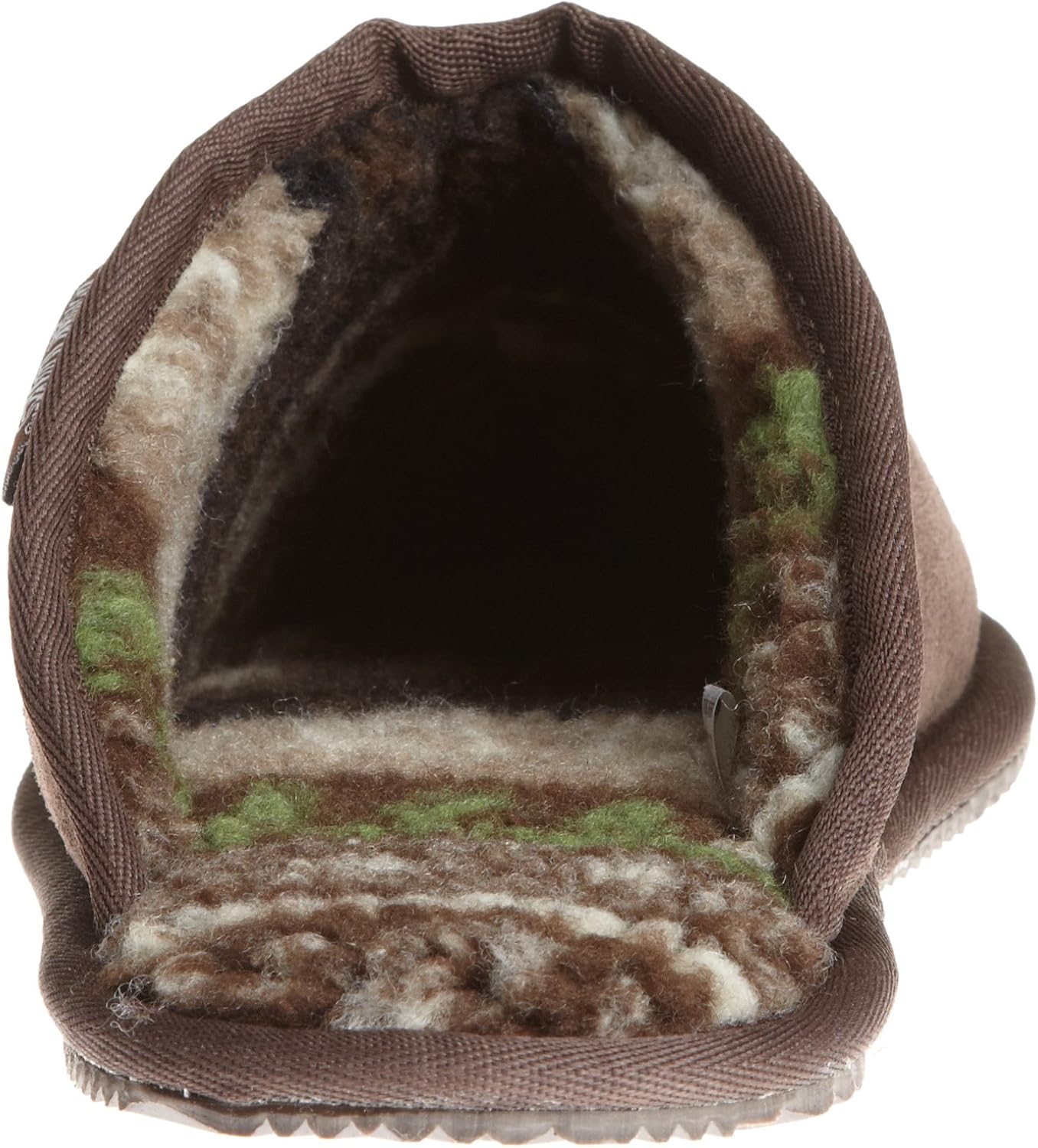 MUK LUKS Men's Dave Printed Berber Suede Scuff-Brown Slipper 11 Chocolate