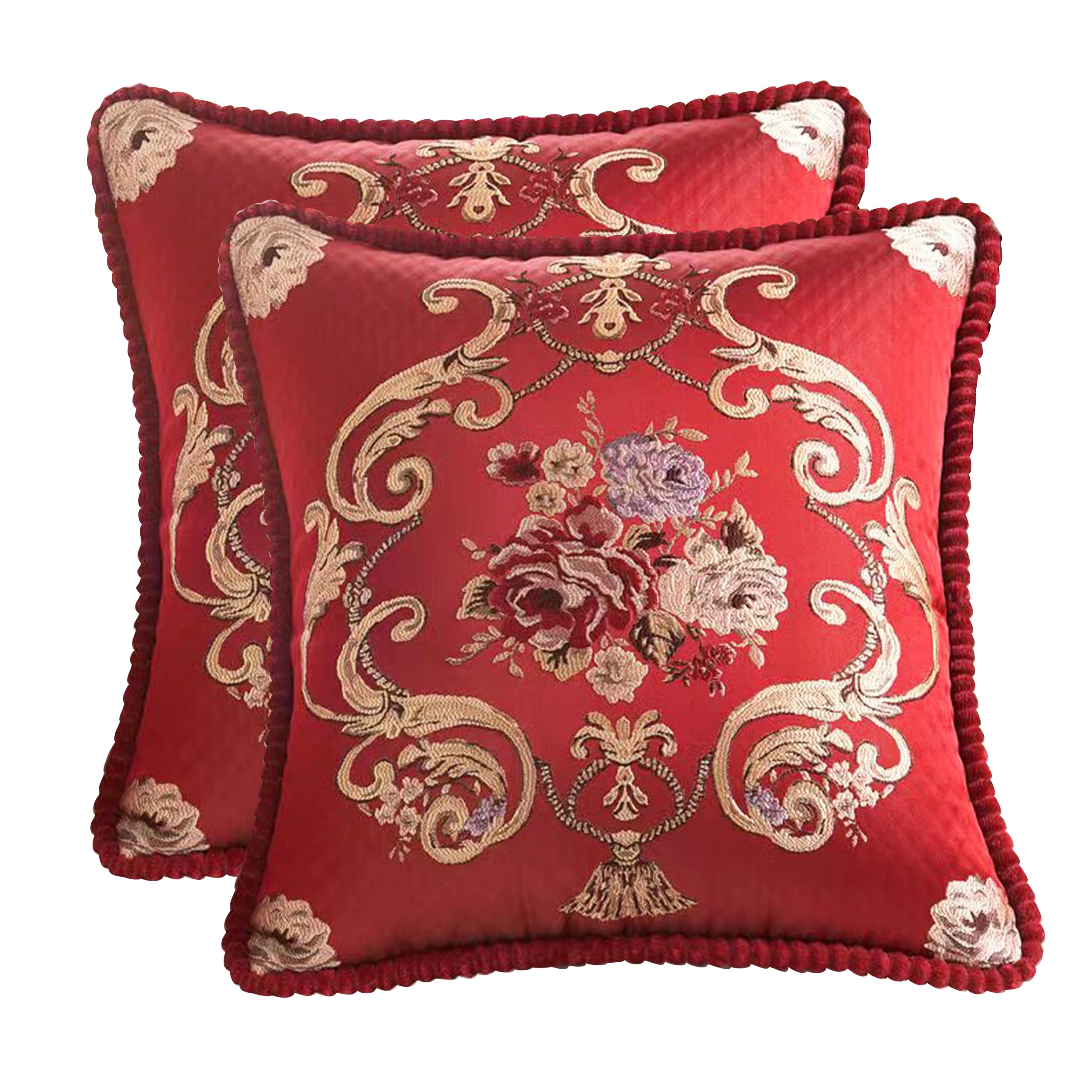 Housses de coussin 45x45 douces pour salon et canapé effet jacquard rétro blanc
