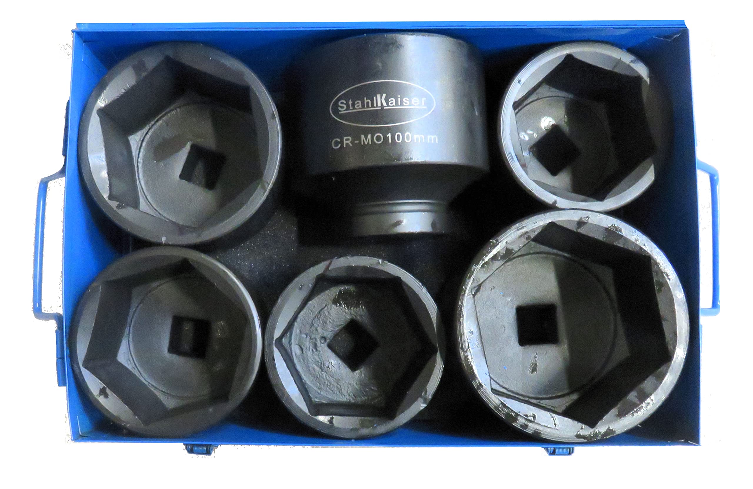 6-tlg Schlagschrauber Nüsse Set 80-105 mm 1 Zoll Chrom-Molybdän-Stahl Vierkantantrieb Nusskasten