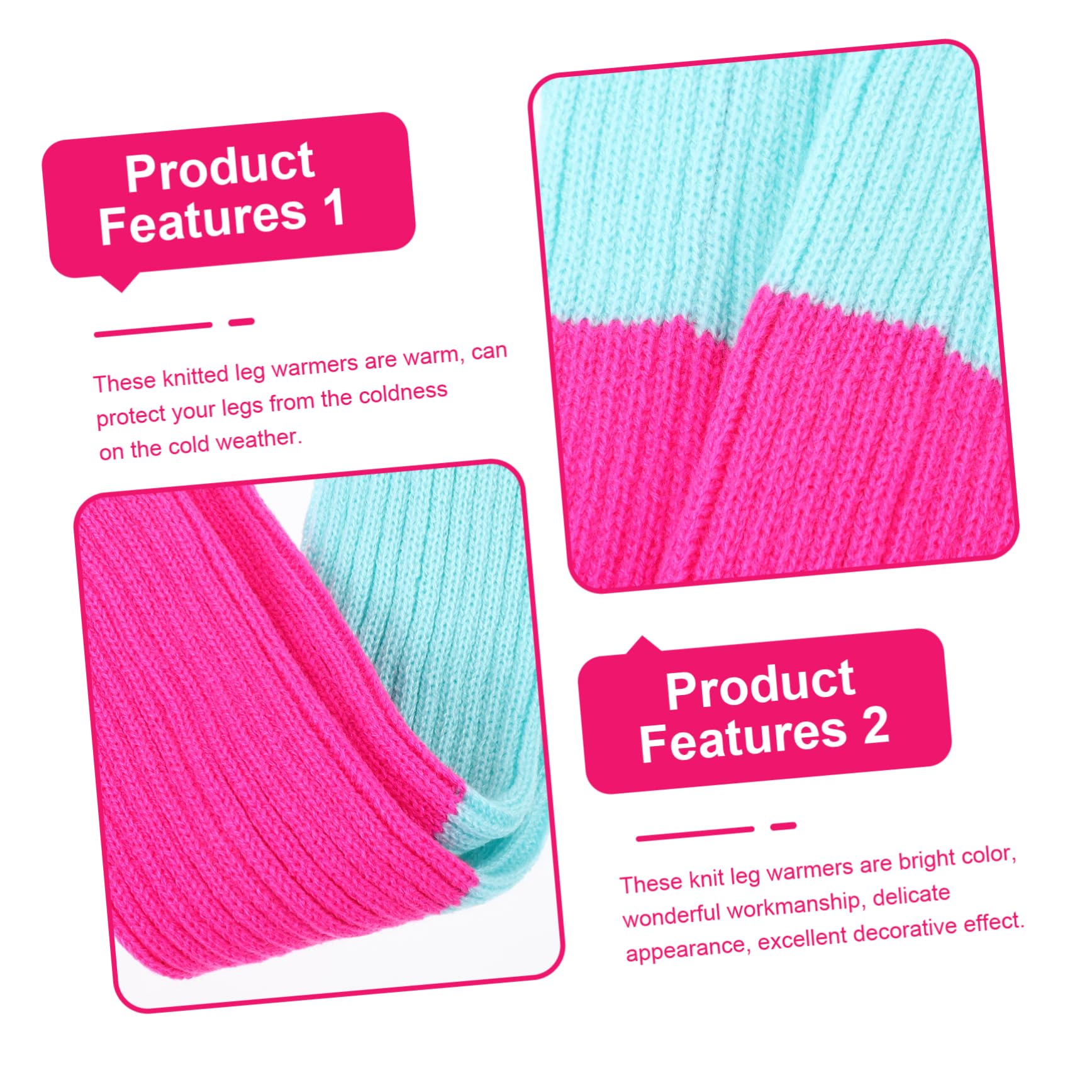 Healeved 10 Pares Calentadores de Piernas de Punto para Invierno Cálidos y Suaves Diseño Fluorescente para Mujer Accesorios Decorativos para Fiestas y Diario