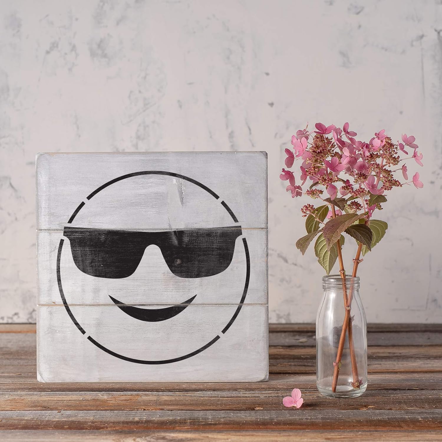 Emoji Sunglasses Smile Stencil - Buy Stencils, Smile Stencil, Stencil Templates, Stencil Designs, Emoji Stencil