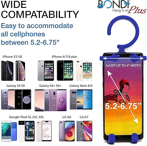 Miniatura 8 de Bondi Plus Flex - Soporte y soporte para teléfono  Funda de silicona flexible ajustable para colgar para coche, bicicleta y escritorio de hasta 6.75