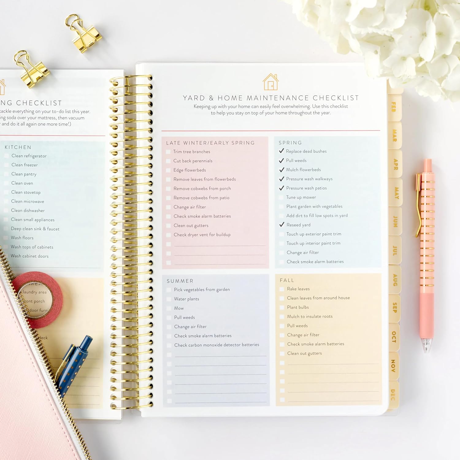 PPP Home Planner 2026 | 12-Month Weekly Calendar (Sunday Start) | Monthly Review & Seasonal Checklists | Budgeting & Savings Worksheets | Daily Bible Reading Plan | Checklists for Routines and Goals