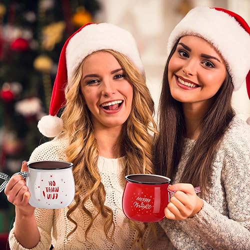 Miniatura 24 de Sawysine Juego de 6 tazas de café de Navidad, tazas de cerámica de 12 onzas, regalo de chocolate caliente para familiares, mamá, mujer, amiga, casa