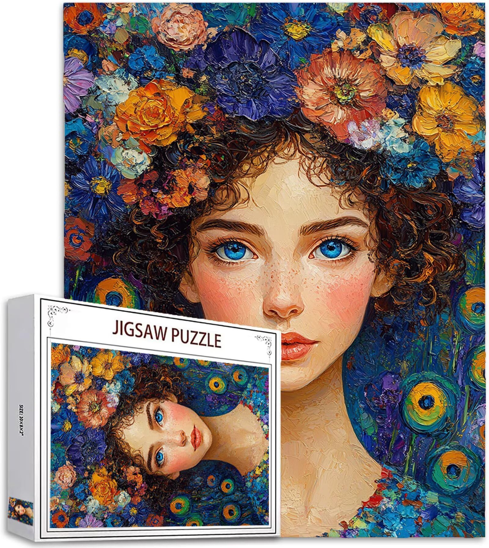 Abstrakcyjne Puzzle 1000 sztuk Dorosłych, Puzzle Kwiat Wzór Projekt, Jigsaw Dorosły, DIY Rzemiosło Rodzina Zajęcia z Pakowaniem Pudełka, Dekoracja ścienna do domu, Prezent Kobiety, 75x50cm, Model530