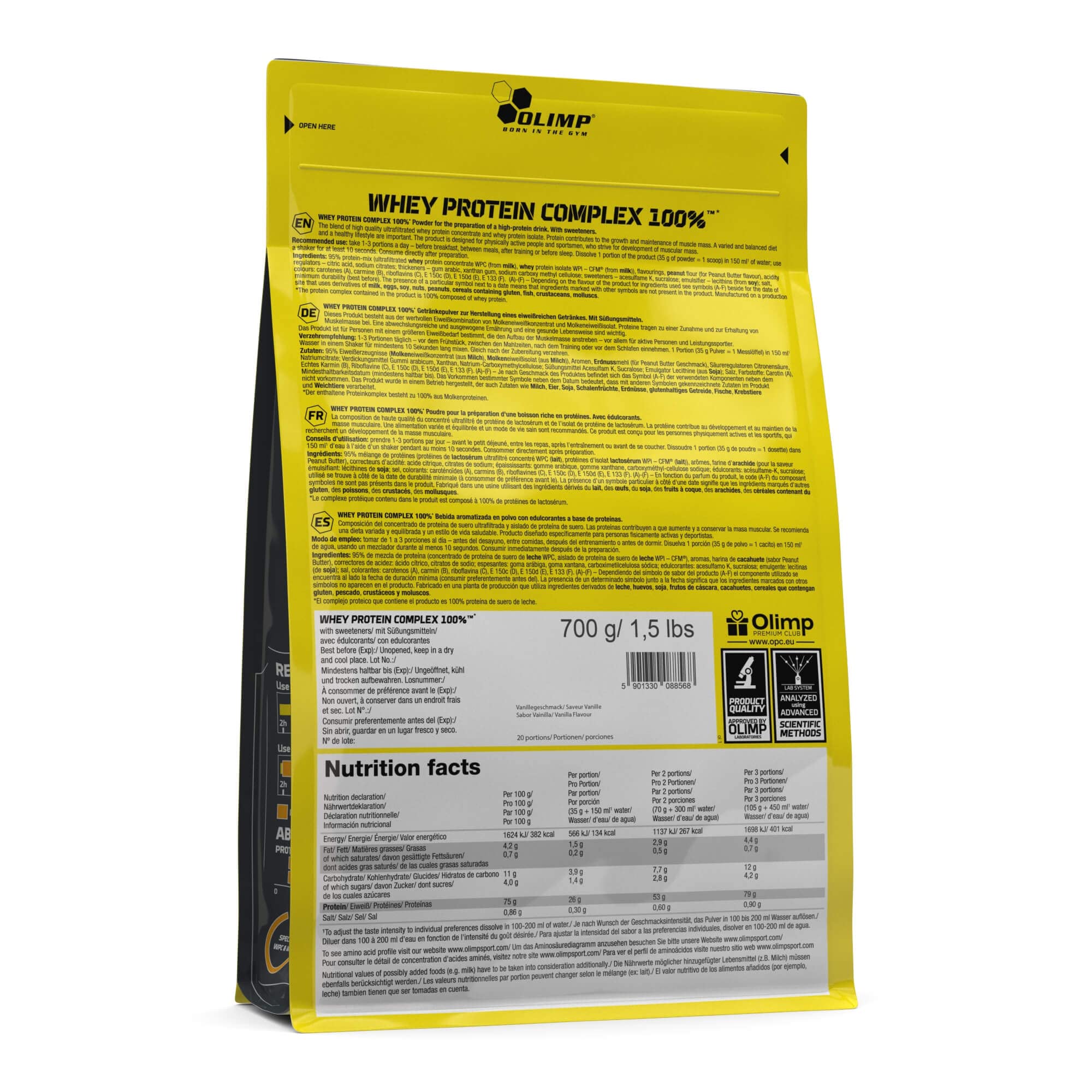 Olimp Whey Protein Complex 100% - 700 g - Protein Protein Powder - Booster Pre Workout - Vanille