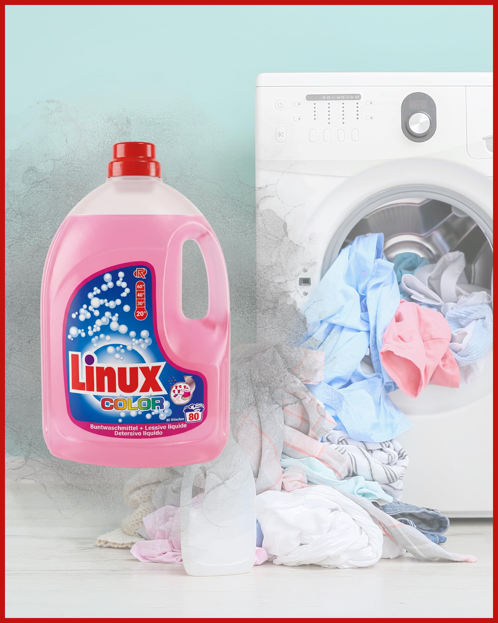 Linux Color Waschmittel 480 WL | 6 x 3 Liter | farberhaltendes Buntwaschmittel mit frischem Duft | kraftvolle Fleckenentfernung | flüssiges Waschmittel gegen Gerüche