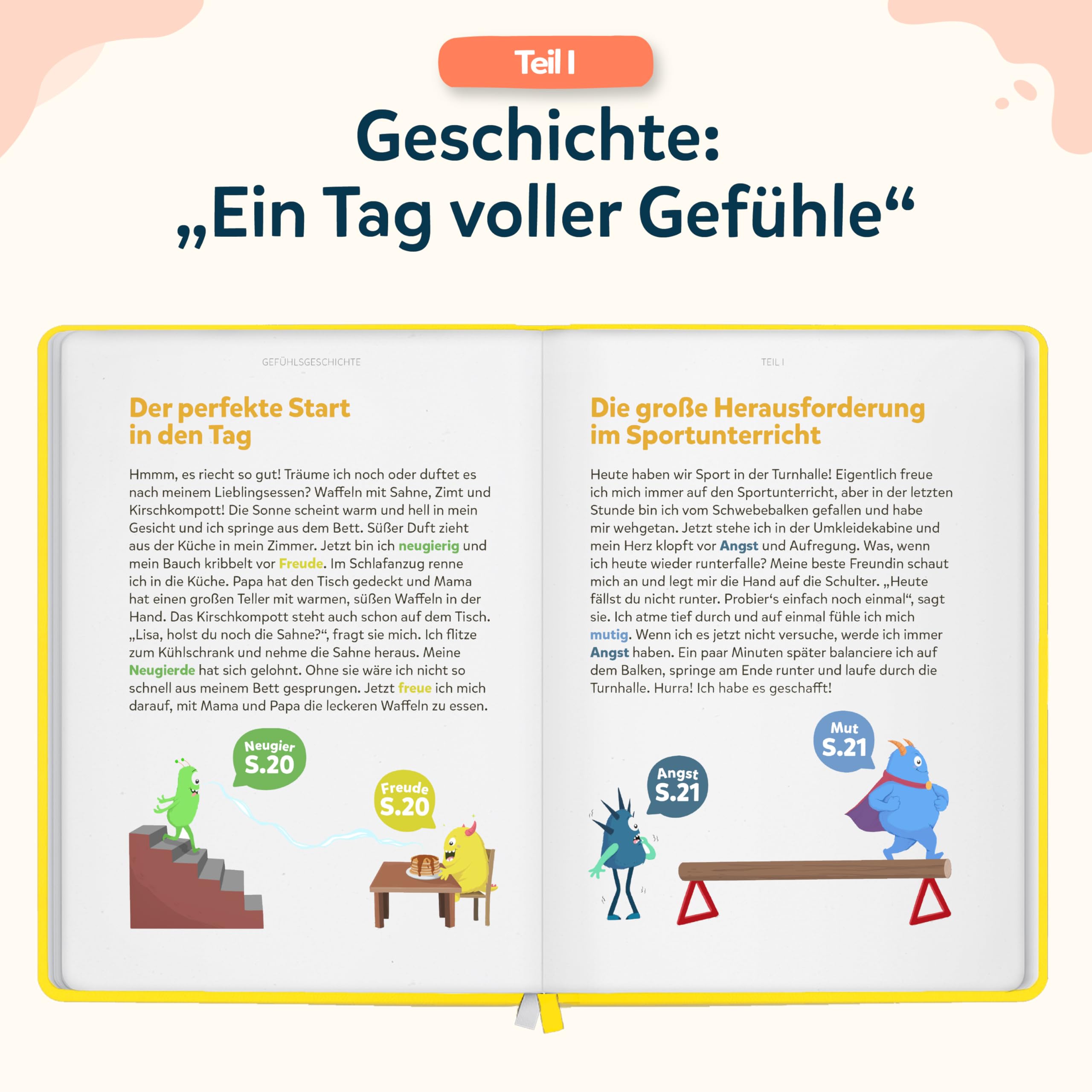 Wunderkind Gefühlstagebuch Kinder 6-12 Jahre | Tagebuch Mädchen und Jungs | Gefühle Buch Kinder | Für ein gutes Gefühl | Dankbarkeitstagebuch für Kinder (inklusive 15 Spiele, Sticker & Hörbuch)