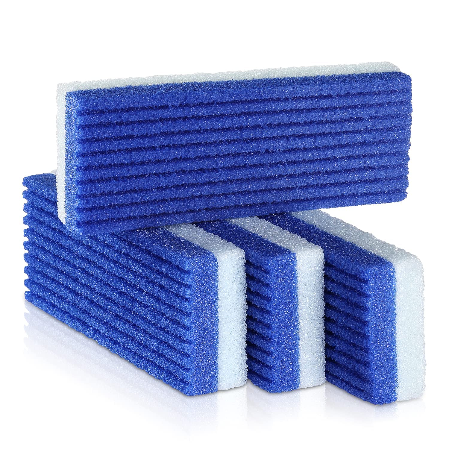 CozyCom2 in 1 Pumice Stone for Feet, 4 Pack Foot Scrubber & Callus Remover for Feet Manicure Pedicure Foot Rasp for Salon Use, Blue