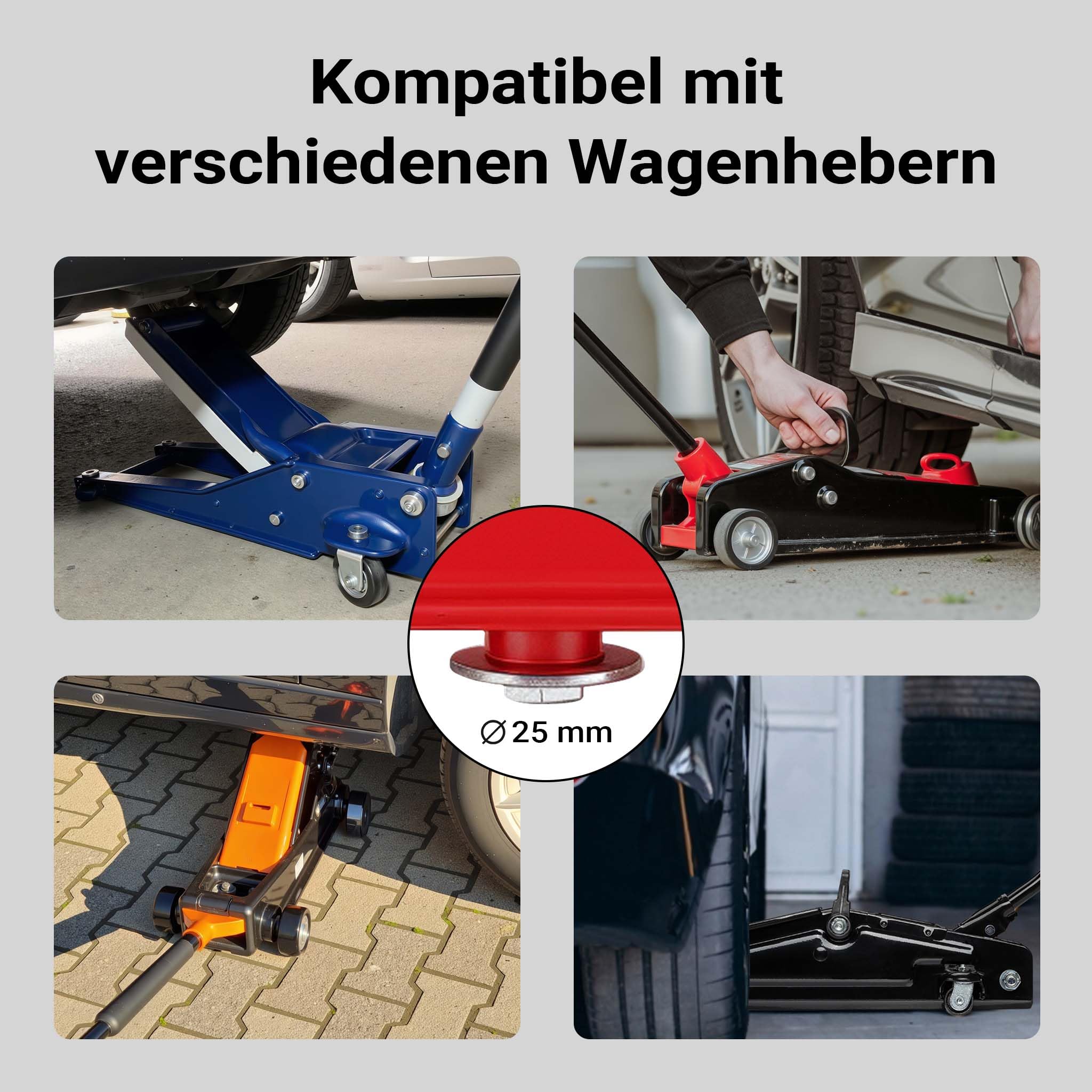 XPOtool Wiltec Achstraverse Wagenheberbrücke 2000kg Querträger für Wagenheber Traverse mit Gummiauflagen