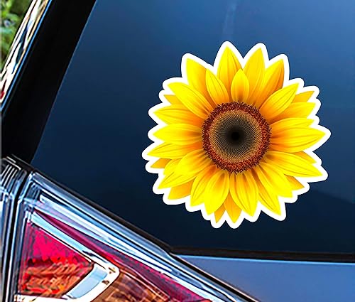 Miniatura 2 de WSQ Calcomanía de vinilo de girasol de alta calidad, varios colores para parachoques de coche, camión, camioneta, SUV, ventana, pared, barco, vasos,