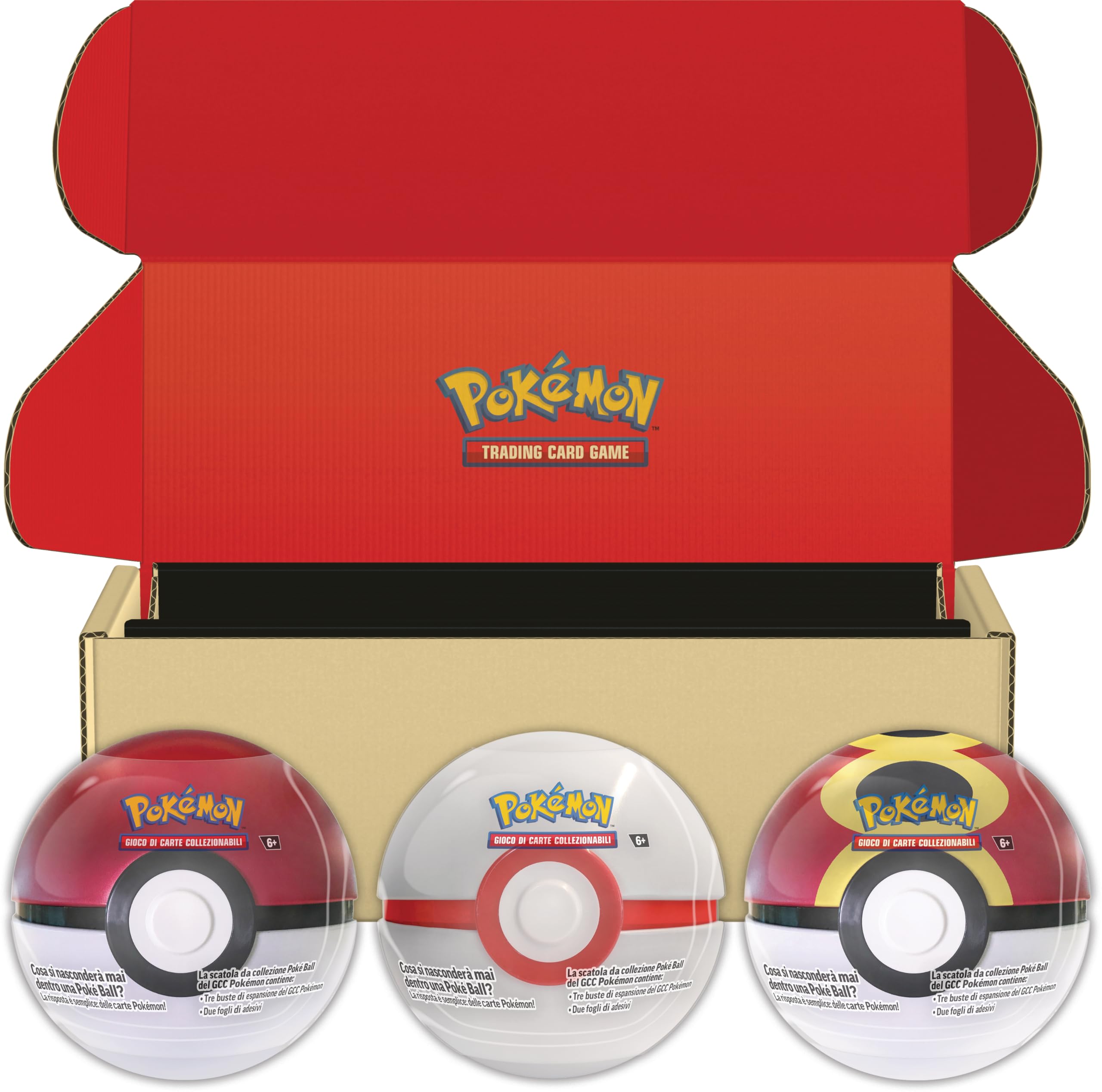 Pokémon: set di scatole da collezione Poké Ball del GCC Poké, Premier e Bis Ball (nove buste di espansione e sei fogli di adesivi) - Esclusiva Amazon
