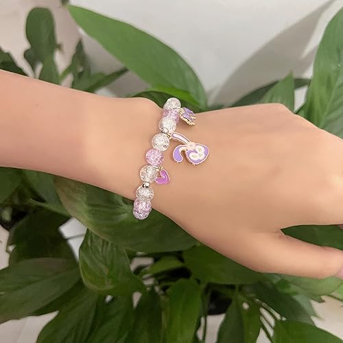 Miniatura 7 de CJIAYUJEW Cute Bracelet Crystal Pearl Bracelets, Anime Elastic Stretch Crystal Bead Bracelet Lovely Cartoon Elastic Beaded Bracelets for Women