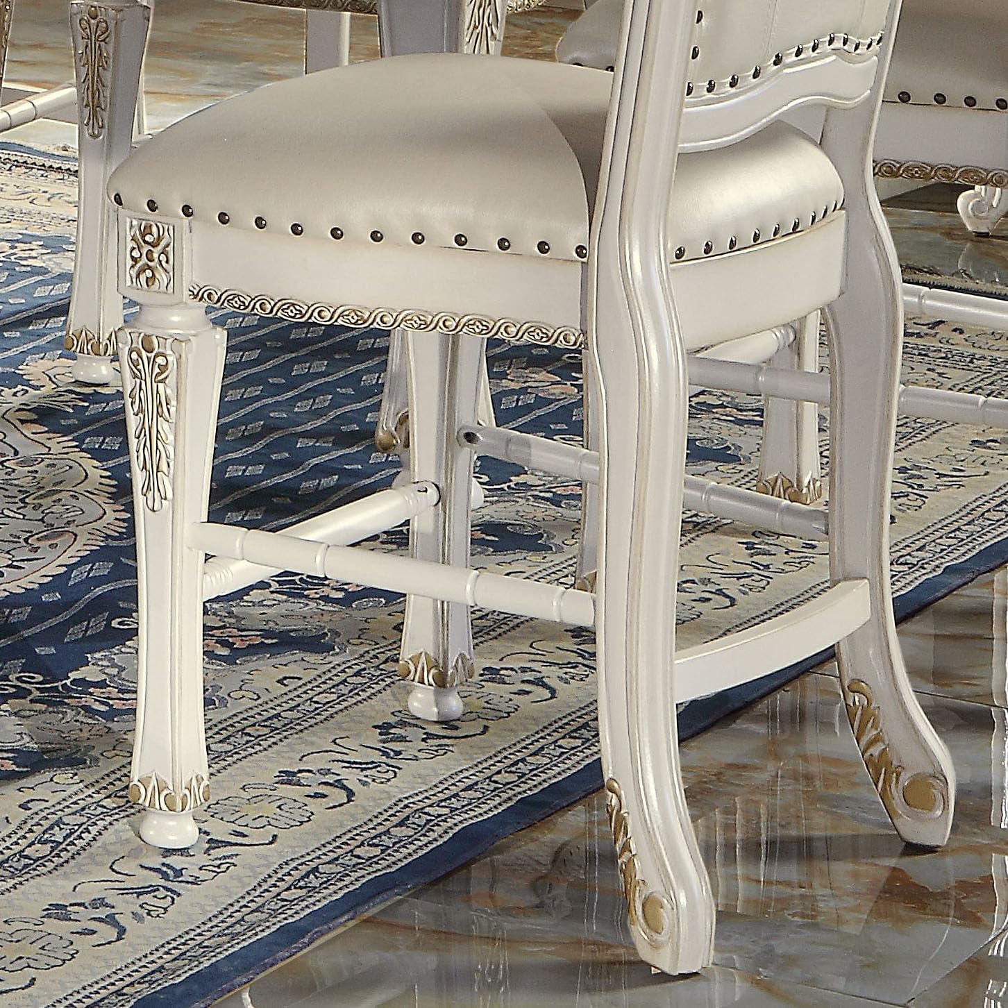 Amazon.com - Antique Pearl Counter Height Chair with Nailhead Trim