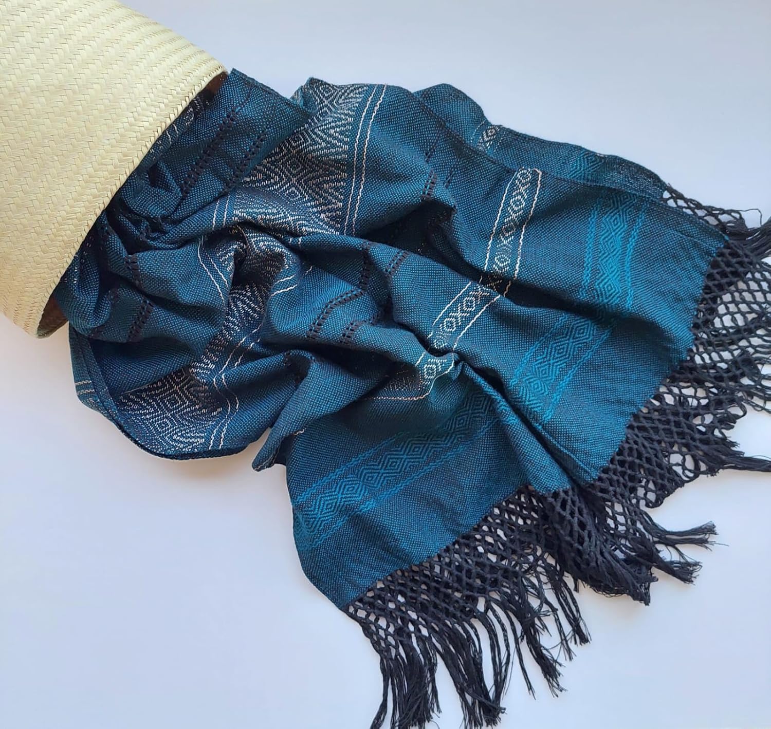 Baby Trapoz Mexican Rebozo Scarf, Shawl w/articela detail, Ideal for Natural Birth, Doula Massage, 98.5", Jade