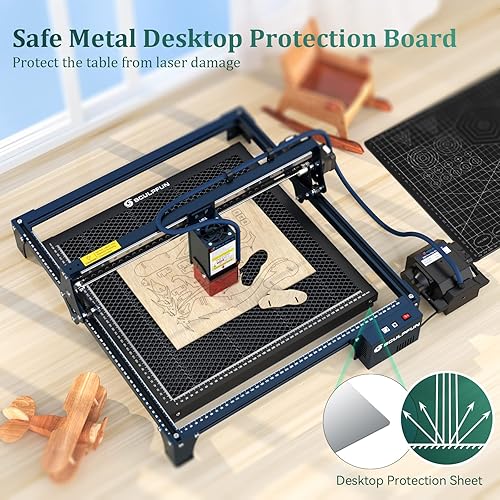 Miniatura 6 de SCULPFUN H3 - Cama láser de panal de abeja de 17.7 x 17.7 pulgadas con abrazaderas y elevadores, mesa de trabajo de panal para la mayoría de