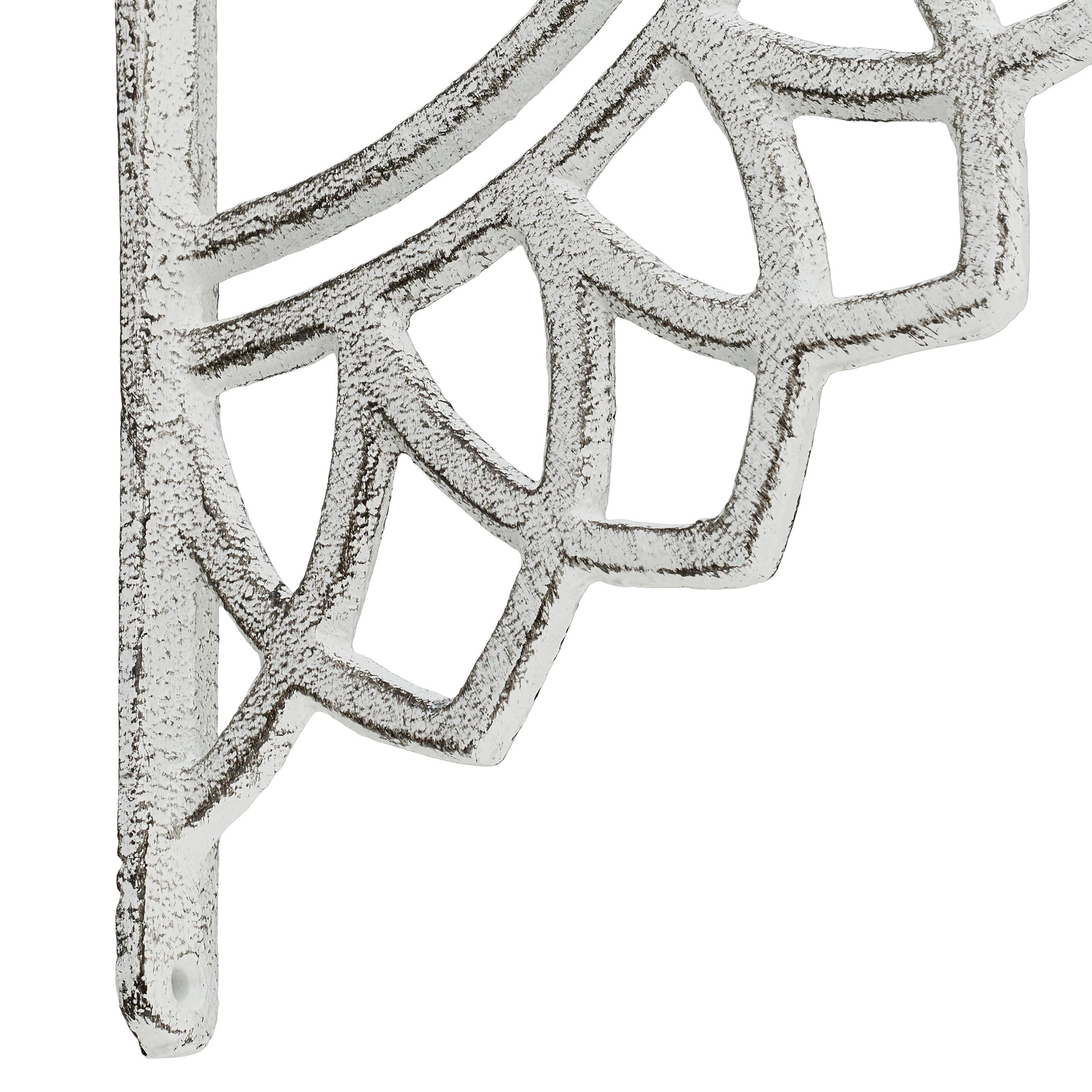 Relaxdays Reggimensola da Muro, Set da 2 Staffe per Mensole Parete, Supporti Angolari per Scaffali, Decorativo, Bianco