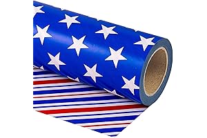WRAPAHOLIC Reversible 4th of July Wrapping Paper - Mini Roll