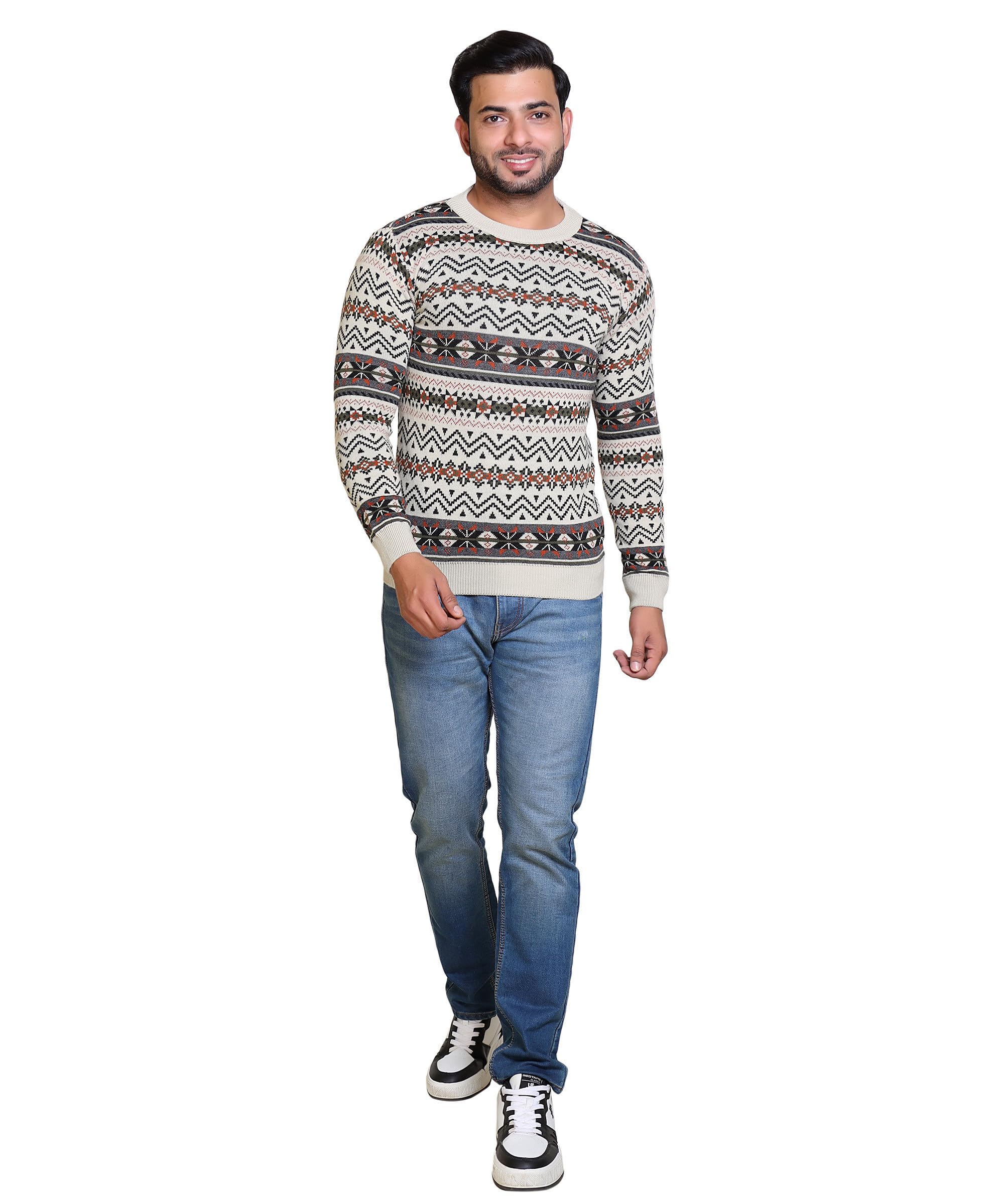 grand line Men's Acrylic Woolen Sweater Regular Fit Sweater Winter Wear Round Neck Full Sleeve Solid Sweater for Men's | Suitable Size is Medium and Large | Multicolor | GL/Men Sweater/19-picture-13