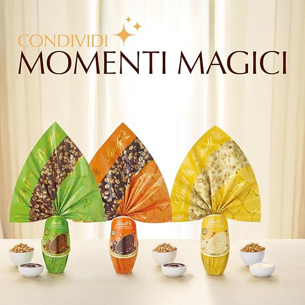 Lindt Uova di Pasqua 2026 Cioccolato Bianco e Nocciole, Uovo al Cioccolato Bianco con Nocciole Piemonte IGP, con Sorpresa, 320g - 5
